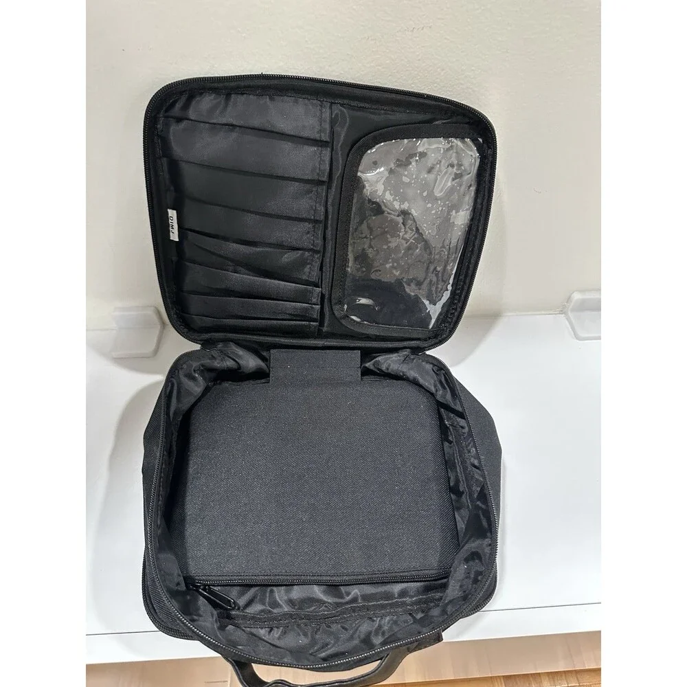 DIMJ Black Travel Toiletry Bag Makeup Cosmetics Organizer Case Multi-Compartment